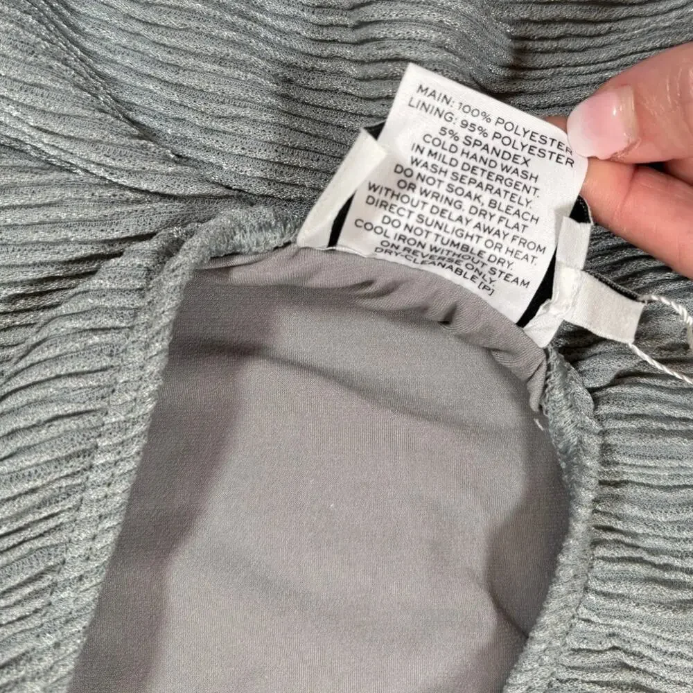NWT RUMER The Label One Shoulder Swimsuit Gray Shimmery Size Small